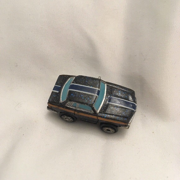 Micro Machines Galoob Mercedes with Stripes and Sparkle in the Paint Blue Grey - Picture 4 of 7